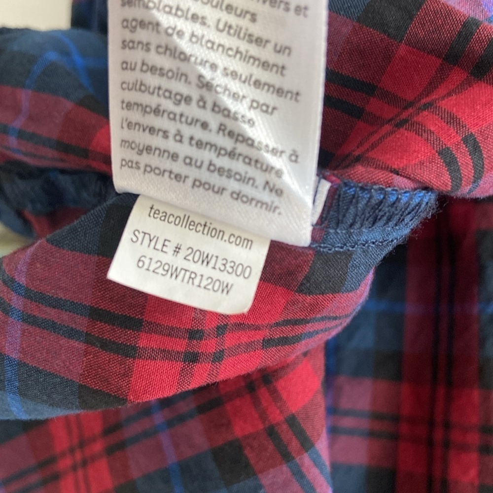 Tea Collection Blue Plaid Ruffle Hem Dress. Size 6 - Picture 8 of 9